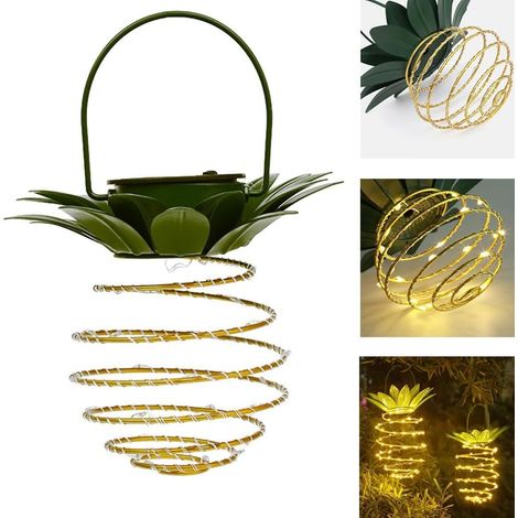 lot de 1Lanterne solaire LED ananas – Lampe solaire Pineapple blanc chaud avec batterie – Lampe solaire de jardin