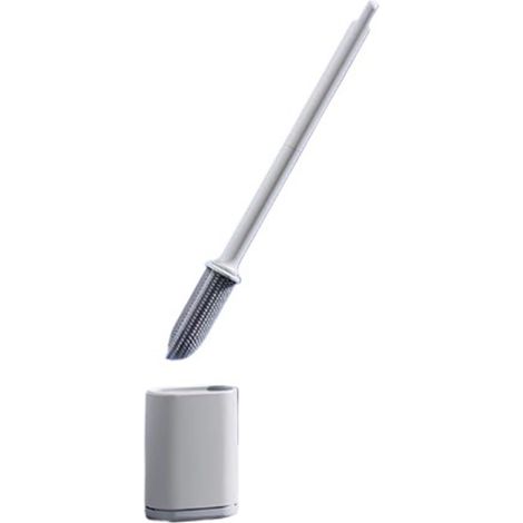 Brosse de toilette domestique avec tête de brosse double face pour un nettoyage en profondeur des toilettes (1/5)