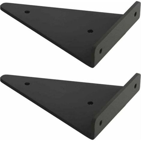 Support D'étagère en Triangle en Métal Flottant,Equerre Etagere Mural Aveugles Dissimulés,Chambre à Coucher Salon Salle de Bain Bricolage Décoration Support,2 Pièces (23x17cm/9.1x6.7in,black) (1/4)