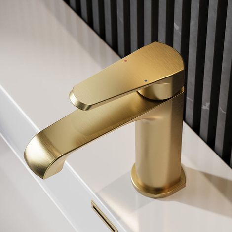 Voda Brenta Mono Basin Mixer - Brushed Brass (1/4)