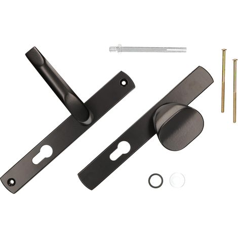 KOTARBAU Poignée de porte - 72 mm - Noir - Cylindre profilé - Pour portes, portes et portes (1/5)