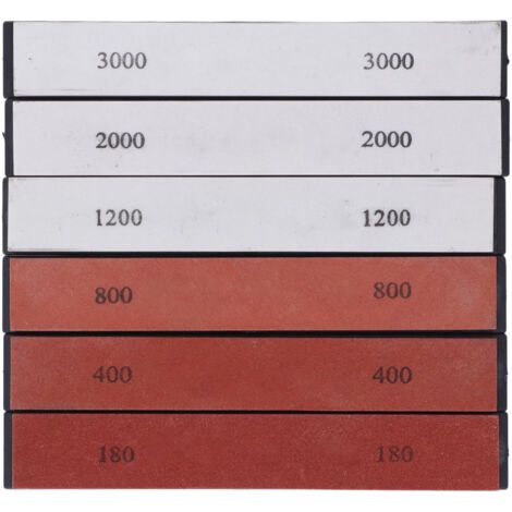 6pcs Stone de poinçonnage des couteaux 180 400 800 1200 2000 3000 GRIT SHET STONEAR CARREAUX POUR LAME (1/5)
