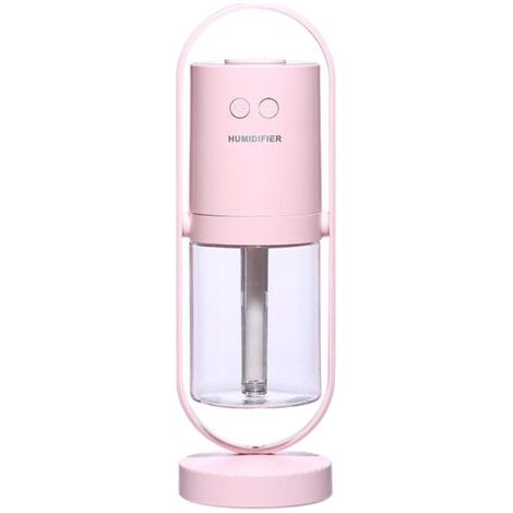 Mini Humidificateur Portable 360° Spin,Ultrasons Humidificateur De Brume,USB Humidificateur De Bureau Personnel pour Les Petites Chambres-Ions Négatifs Rose(7x6,6x21,3cm) (1/5)