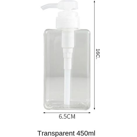 (Transparent 450 ml - 10 pièces) 3368 Flacon de voyage pour savon pour les mains, savon pour le corps, shampoing, flacon portable créatif et petit format, flacon à pression grande capacité, lotion (1/5)