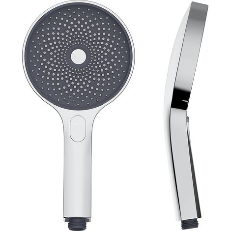 Shower head, large hand shower 130 mm. Handheld shower head with 3 shower jet modes, premium shower set. Chrome (1/5)