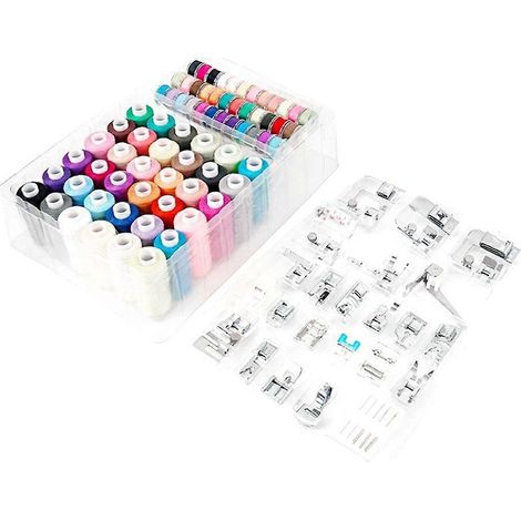 Fil à coudre multicolore, pied presseur pour machine à coudre (1/5)