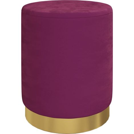 Tabouret de rangement rond Violet Velours 31 x 37 cm CFW838870 (1/5)