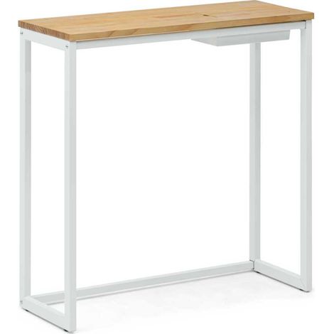Recibidor Eco-Line blanco natural con bandeja oculta Box Furniture 78x30x80cm (1/5)