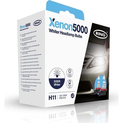 2 AMPOULES H11 12V 55W XENON5000 HAUTE PERF (BLISTER) RING