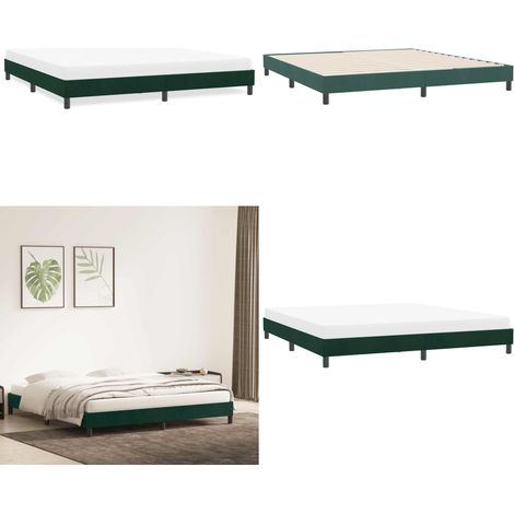 vidaXL Cadre de lit sans matelas vert foncé 180x220 cm velours (1/5)