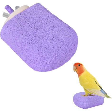 Pierre a Aiguiser pour Bec D'oiseau,Support Antidérapant en Pierre pour Perchoir D'oiseau,Modelage de Glace pour Petites et Moyennes Perruches Calopsittes,Perruches,Conures,Inséparables,Pinsons