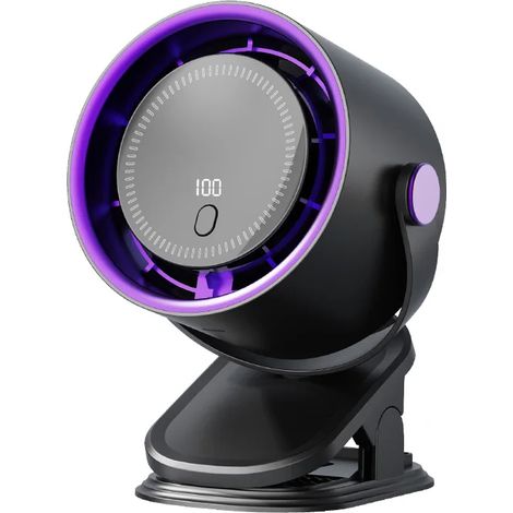 Ventilateur de circulation multifonctionnel (gris-violet) avec pince, ventilateur turbine 3 en 1, ventilateur électrique à pince haute vitesse (1/5)