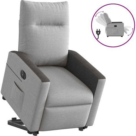Relaxsessel mit Aufstehhilfe Elektrisch Wolkengrau Stoff