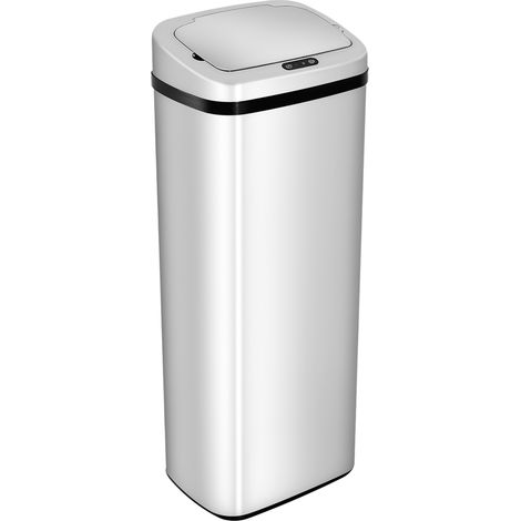 Abfalleimer mit Bewegungssensor und automatischer Öffnung, 1 x 50-Liter-Edelstahlbehälter