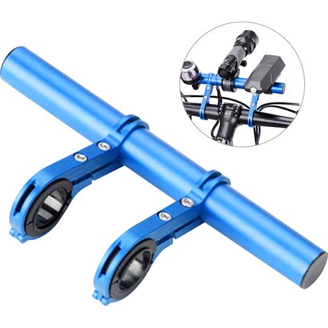 Support d'extension de guidon multifonction pour vélo, fixation pour lampe torche, clip de fixation, équipement de cyclisme, bleu, double support (20 m) (1/5)