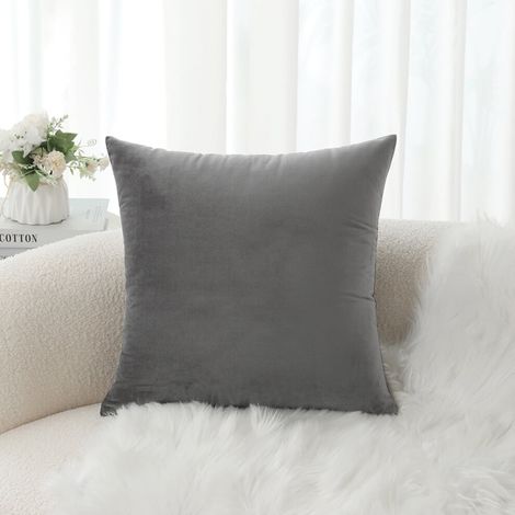 Cterwk extraweicher Samtkissenbezug, dekorativer quadratischer, einfarbiger, gepolsterter Kissenbezug, geeignet für Sofas und Wohnzimmer, 18 x 18 Zoll.