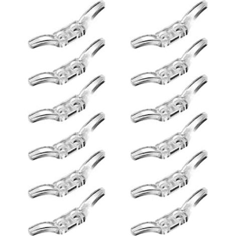 12 soportes transparentes para persianas y cortinas, que proporcionan una sujeción estable y ordenada. (1/5)