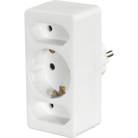 HAMA STECKD-ADAPT 1XSCH/ 2XEURO WS (STECKDOSENADAPTER)