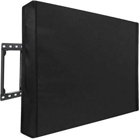 (30-32", 86x58x13cm) UV-resistant waterproof flat-screen cover for 22" to 75" TVs Indoor dust-proof furniture cover, suitable for most stands and mounts Black (1/4)
