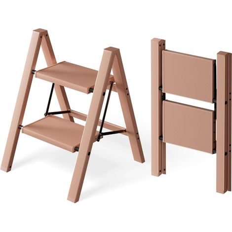 Échelle Pliable 2 Marches, Tabouret Escalier Aluminium Capacité 150 Kg, Échelle Pieds Antidérapants (1/5)