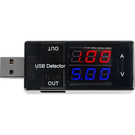 Testeur USB multimètre à double affichage de haute précision pour la capacité de courant de tension 3-20V 0-3A. (1/5)