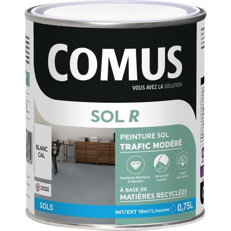 COMUS SOL R BLANC 0,75L - peinture acrylique en phase aqueuse pour sols intérieurs et extérieurs pour trafic modéré (1/2)