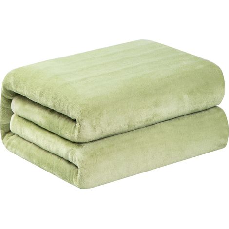 Manta eléctrica lavable, manta grande de forro polar, colchón calefactable con diferentes niveles de temperatura, ideal para casa o oficina, color aguacate