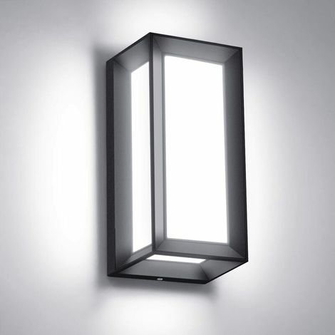 Applique extérieure Applique murale d'extérieur 18 W, éclairage de porche extérieur en aluminium, support mural IP65 étanche, lumière de porche LED blanc froid 6000 K pour garage, allée, couloir, arri