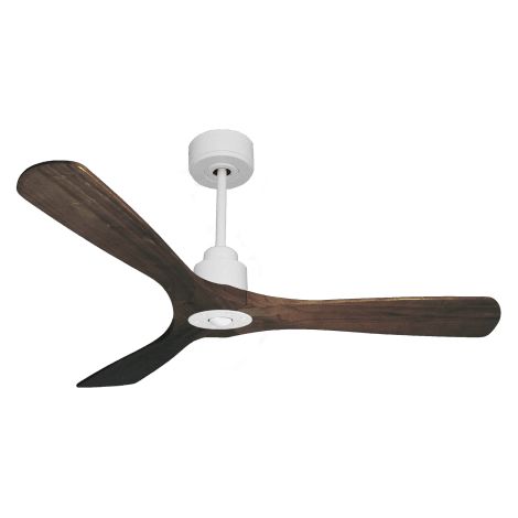 Tenerife Ring - Super destratificateur et ventilateur DC 132 cm  Blanc pales bois sombre sans Lumière 25 à 35 m²
