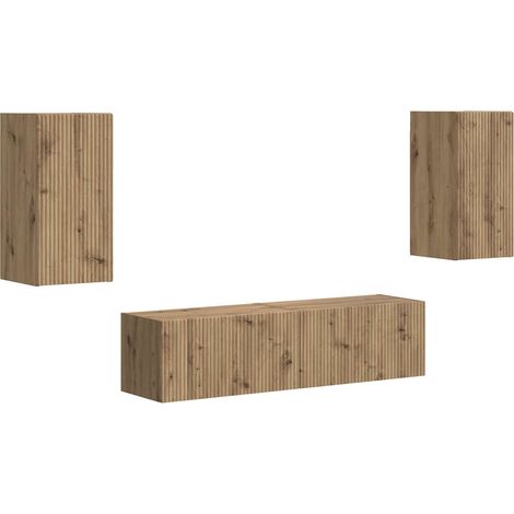 Conjunto de mueble de TV 4 pcs Roble artesanal vidaXL