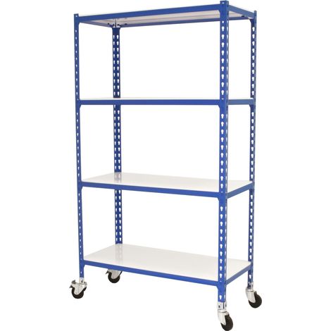 Simonrack Étagère de rangement en métal bleu et blanc