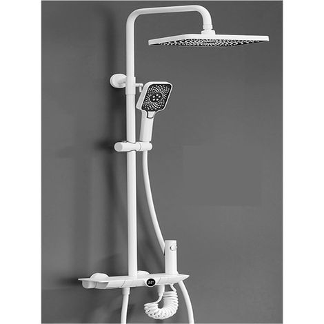 Ensemble de douche mitigeur thermostatique intelli Ensemble de mitigeur bain-douche numérique salle de bain chaud froid thermostatique LED système de douche pluie baignoire montage mural SPA robinets (1/5)