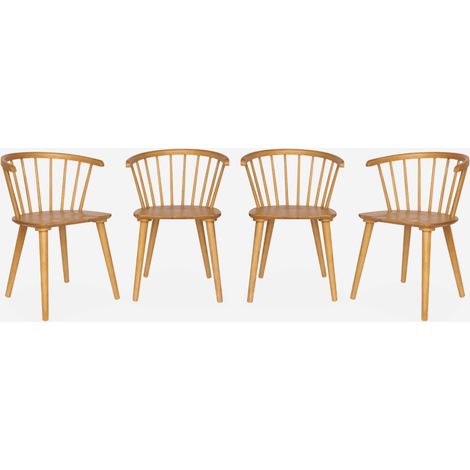 Silla de bar de madera, set de 4 (1/5)