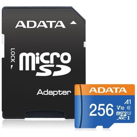 ADATA CARD MICROSDHC 256GB UHS-I CL10 100/20 MB/s W/1 Adap.