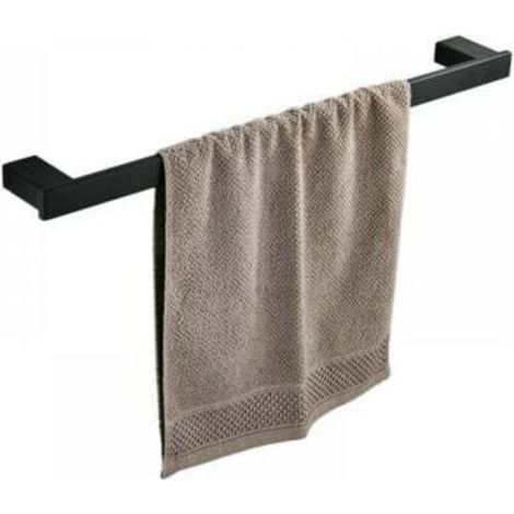 Noir 40cm Porte-serviettes Salle de Bain, Barre de Serviette de Bain de Fixée au mur de SUS 304 en Acier Inoxydable, Barre Simple de Serviette