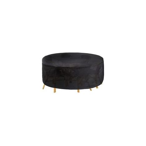 Table d'extérieur ronde Circulaire 163 x 84 cm – Ensemble table et chaises pour patio, housse de protection extérieure en polyester Oxford résistant au vent, imperméable et anti-UV (1/5)