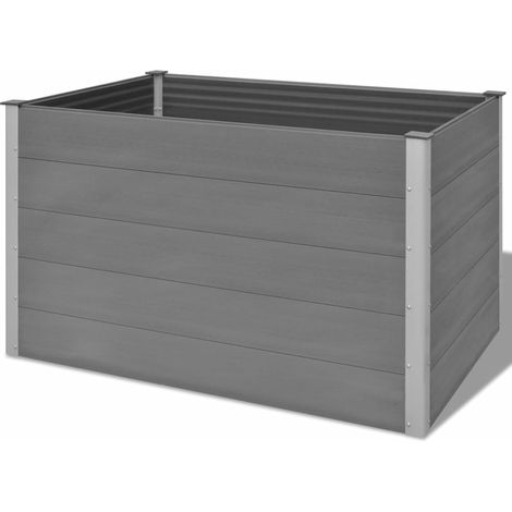 Fioriera rialzata per piante e fiori giardino WPC 150 x 100 x 91 cm grigio 020001239