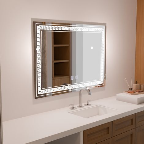 Miroir LED Rectangulaire 80x60cm Touch Volta Systeme Desembuage (1/5)