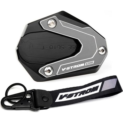 (1 jeu - Gris) Compatible avec V-STORM 800DE 2023 VSTROM 800DE V-strom 800 de CNC Béquille latérale de moto, extension, porte-clés maxpower (1/4)