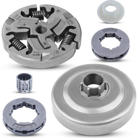 Kit de tambour d'embrayage et de couronne Adefol 325" 7T pour tronçonneuse Husqvarna 357 357XP avec roulement à aiguilles, pièces de remplacement pour roue hélicoïdale (1/5)