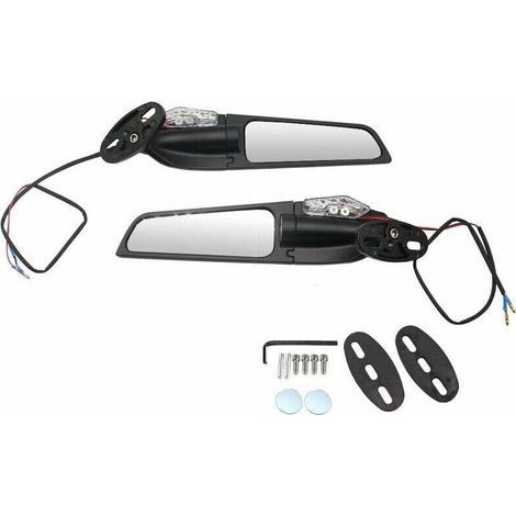Stück Motorrad-Windabweiser, schwenkbarer Universal-Rückspiegelspoiler, 90° drehbare, verstellbare Seitenspiegel mit Blinkern (1/5)