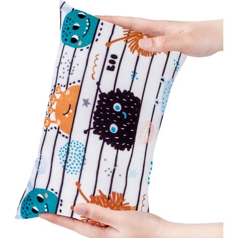 Oreiller Enfant - 28 x 18 cm - Garnissage Polyester Doux - Housse Amovible et Lavable en Machine - Pour Lit Enfant Voyage Sieste - 1 Pièce (1/2)