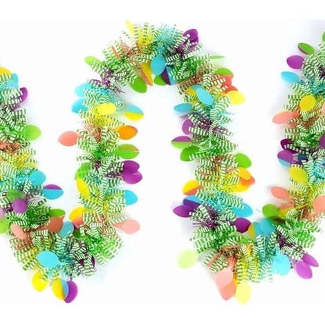 Guirlande En Lame Métallique - Oeufs De Pâques Colorés - Frange Festive - 2 M - Décoration Printanière Pour Intérieur Extérieur Arbre Cheminée (1/5)