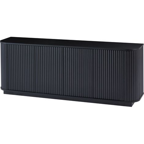 Aparador negro de MDF con 4 puertas y diseño ondulado 162,5 x 38 x 61 cm (1/5)