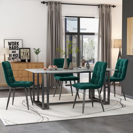 Sillas comedor tapizadas de terciopelo set de 4 OKMYHOME (1/5)