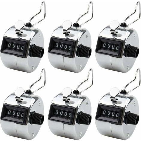 EASYCOMFORT Lot de 6 Compteur Manuel 4 Chiffres Anneau Numérateurs Mécaniques à Clic Main pour Compte de Personnes ou Points - 4,5 x 4,5 x 3cm (1/5)