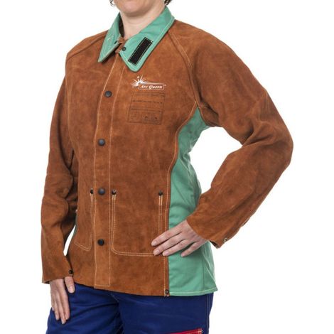 Chaqueta de soldadura para mujer WELDAS Lava Brown Arc Queen M