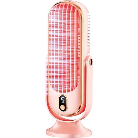 Ventilateur de bureau, adapté pour la chambre, 9,8 pouces, 5 vitesses, ventilateur de bureau portable, avec moteur sans balais, ventilateur de bureau rechargeable par USB (bleu) (1/5)
