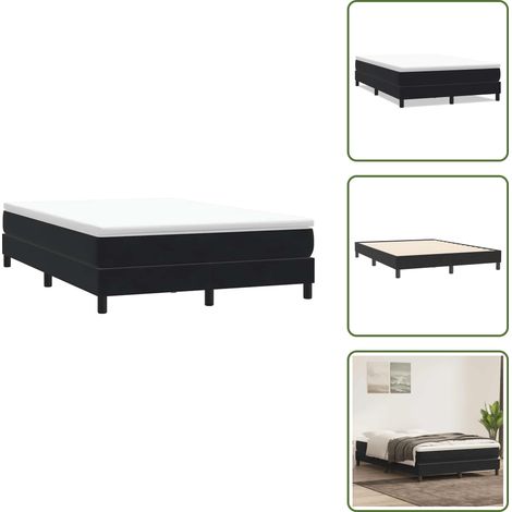 vidaXL Sommier à lattes de lit sans matelas noir 140x210 cm velours (1/5)