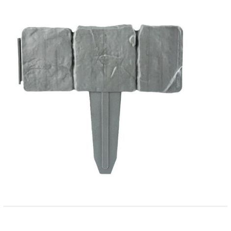 Forever Speed Bordures de Jardin 2.5m Bordure de Gazon Clôture Effet Pierre Bord la Pelouse 10 Pcs Gris Bordure de jardin Décorative (1/5)